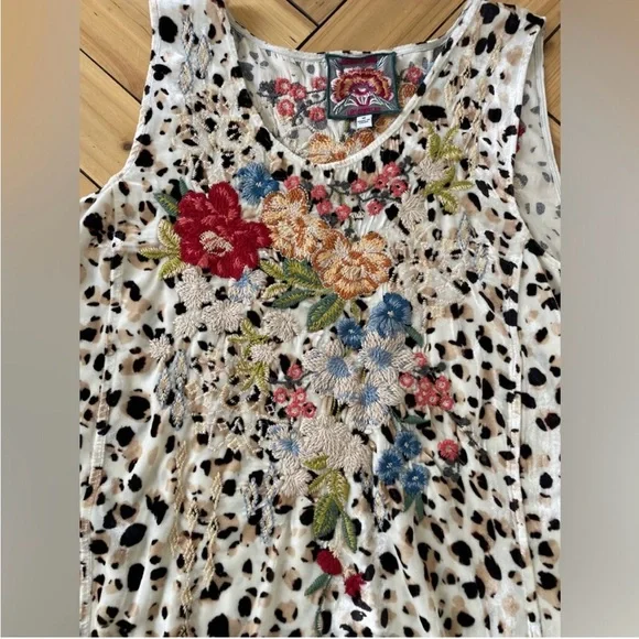 Johnny Was JWLA Josephine Velvet Swing Tank Top Boho Chic size M - Picture 7 of 10